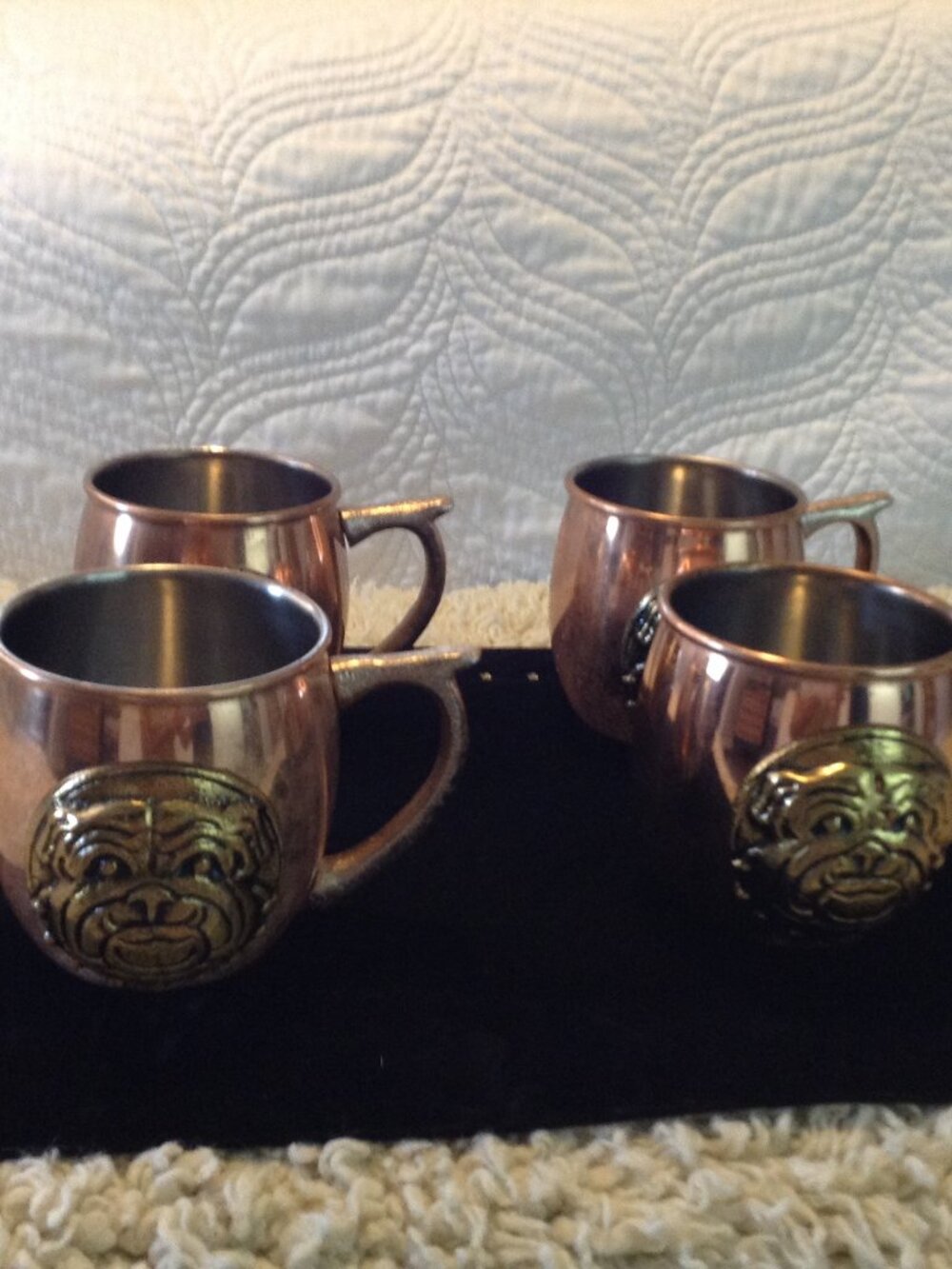 NWOT (4) Godinger Copper bulldog Moscow Mule Mugs 18 oz Unboxed Quality Luxury